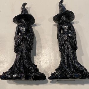 NIB Set of 2 Black Collectible Gothic Tree Witches